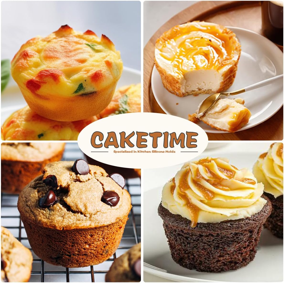 CAKETIME Silicone Mini Muffin Pan, 24 Cups Nonstick Mini Cupcake Pan for Baking Muffin, Cupcake, Egg Bites, Fat Bomb, 2 Pack Confetti