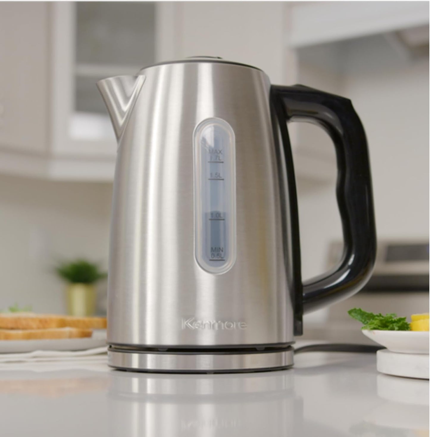 Kenmore Kettle - Digital Cordless Electric Kettles for Instant hot tea & coffee stainless steel automatic shut-off temperature control for boiling water spout filter countertop kitchen appliance 1.7L