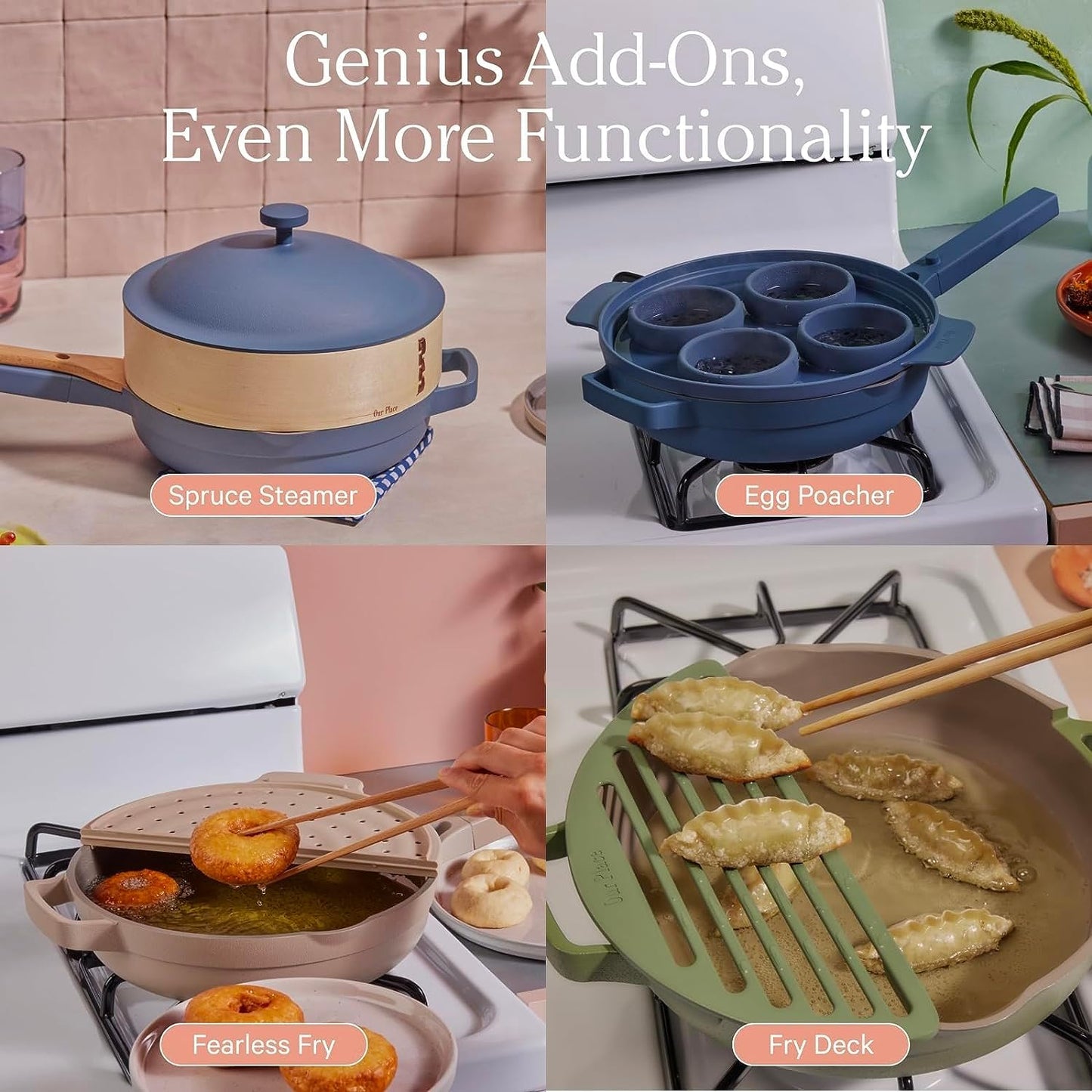 Our Place Always Pan 2.0-10.5” (2.6 Qt) Nonstick, Toxin-Free Ceramic Cookware | Patented 10-in-1 Aluminum Frying & Sauté Pan | Safe for Oven, Induction & All Cooktops up to 450°F | Steam