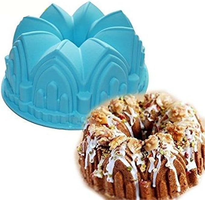 FantasyDay 8.6'' Crown Castle Cake Mold Silicone Baking Molds Party Cake Bakeware for Your Birthday Dessert, Cake, Bread, Tart, Pie, Flan and More #2