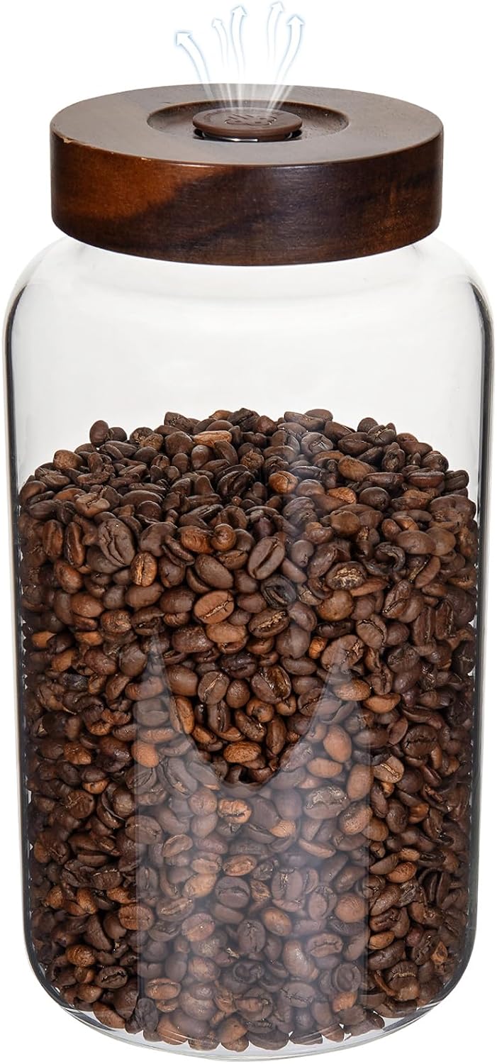 Glass Spice Jars Seasoning Containers Small Glass Jars with Lids Airtight Food Storage Canister for Kitchen Pantry Sugar Tea Coffee Bean Nuts Cookies Herbs Salt (77oz(2300ml)*1 pack)