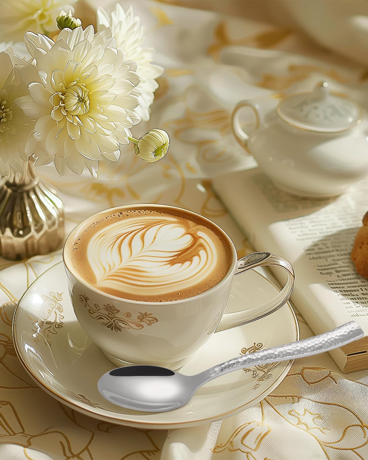 Hammered Silverware Set, Ollex 60-Piece Heavy Flatware Set for 12 Mirror Finished with Food-Grade Stainless Steel Spoons Forks Knives Dinning Utensils for Home Restaurant Cutlery Set, Dishwasher safe