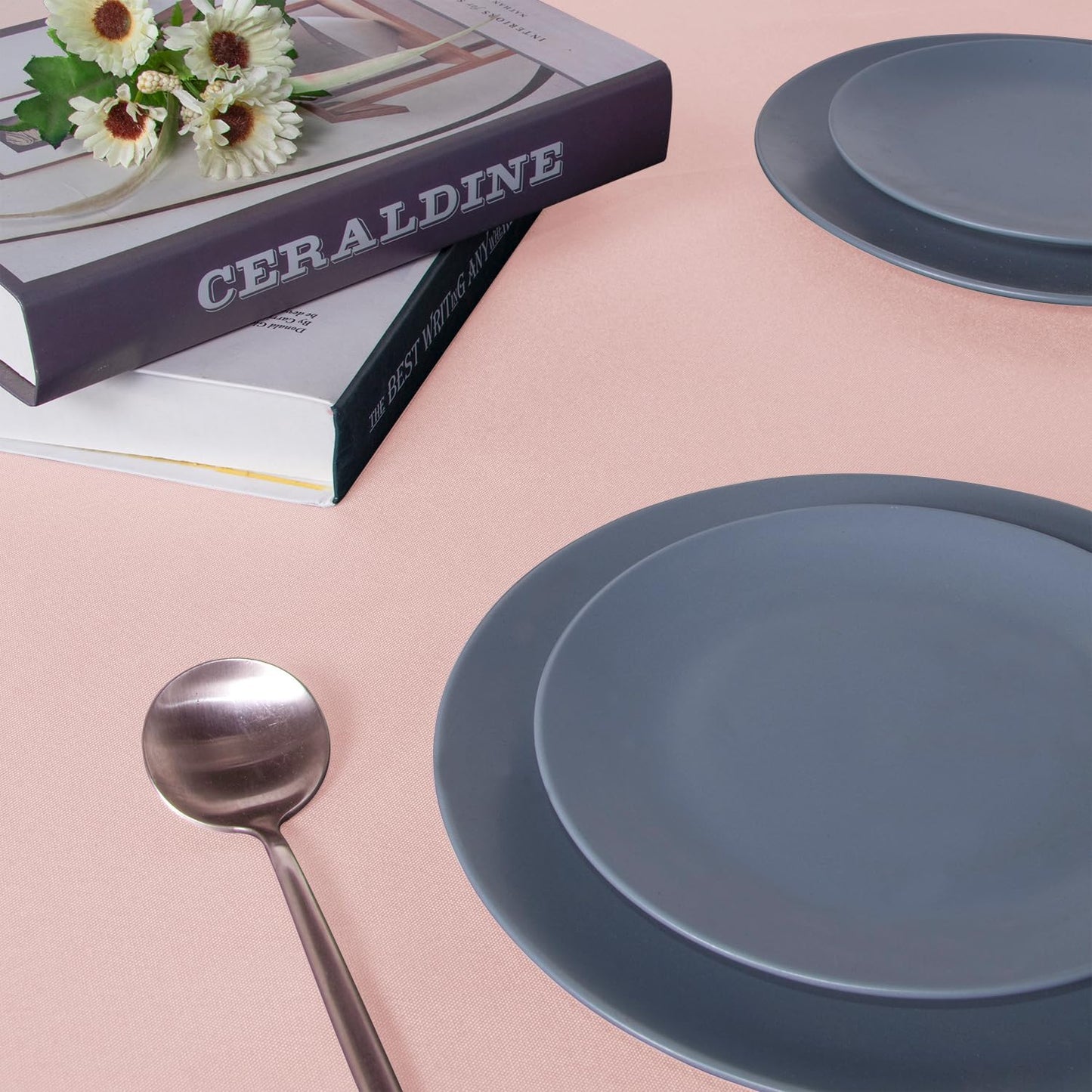 sancua Rectangle Tablecloth - 60 x 84 Inch - Stain and Wrinkle Resistant Washable Polyester Table Cloth, Decorative Fabric Table Cover for Dining Tables, Buffet Parties and Camping, Blush