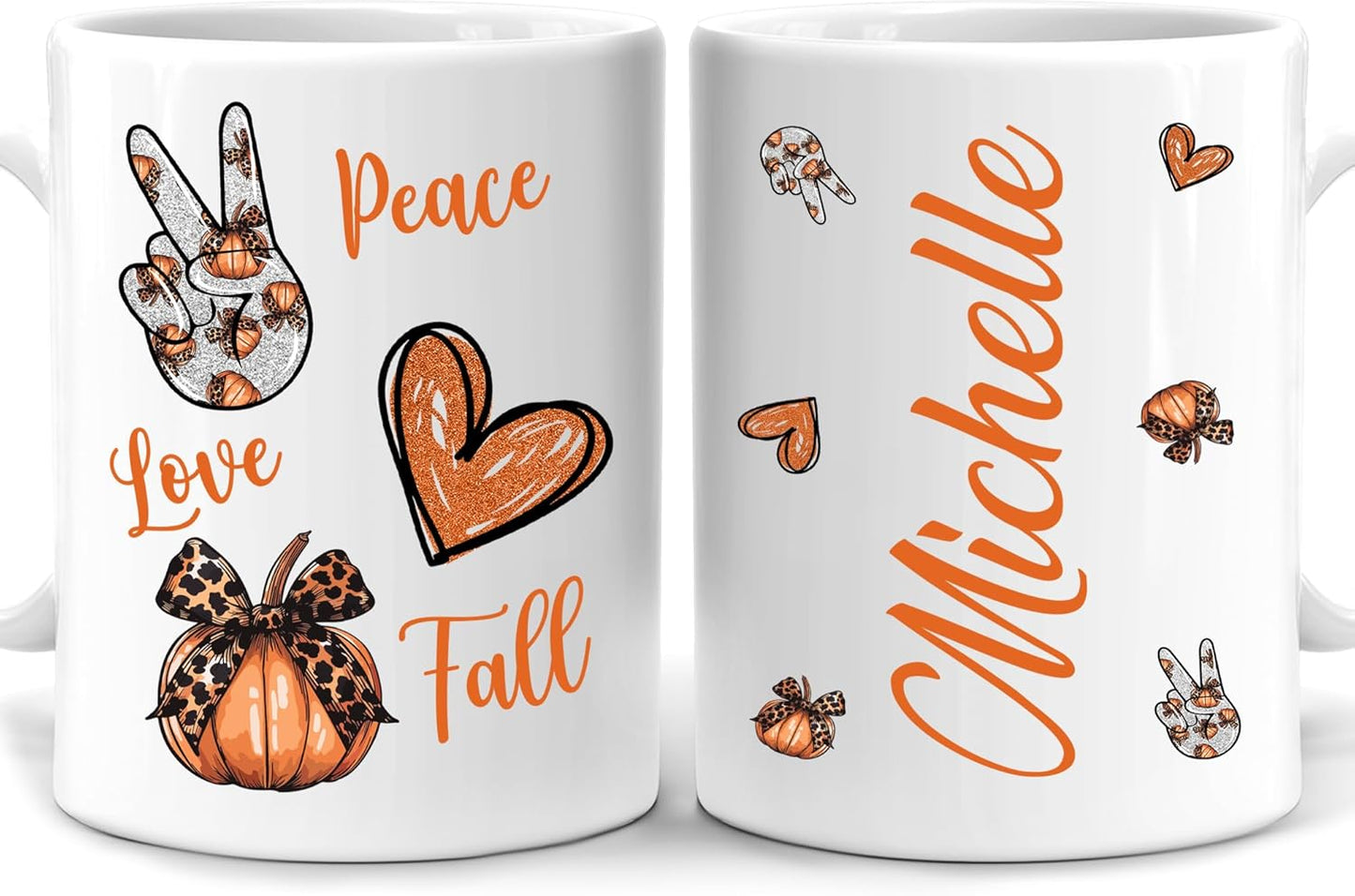 Hyturtle Personalized Fall Autumn Mug Gifts - Pumpkin Spice - Custom Name Coffee Cup Ceramic Mug 11oz 15oz - Autumn Gifts - Fall Thanksgiving Decor Gift - Birthday Christmas