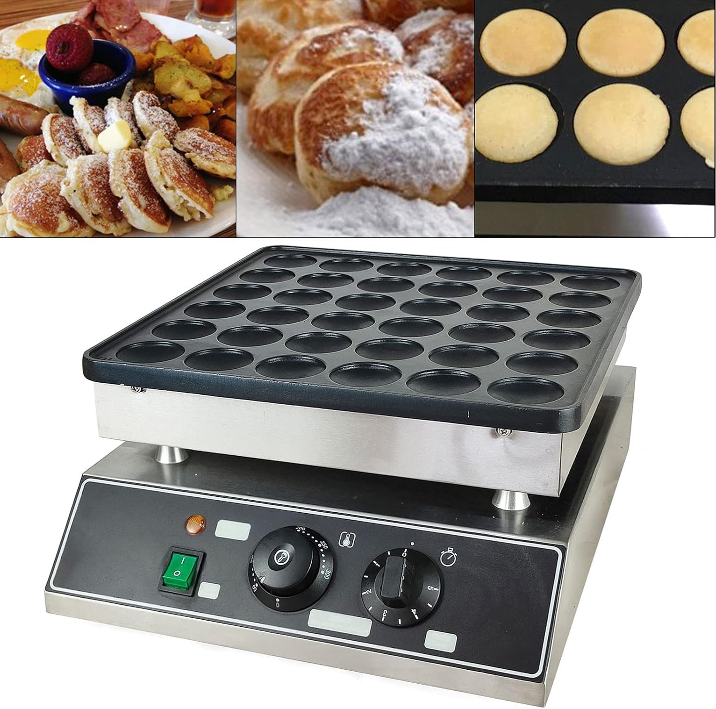 36 Holes Commercial Electric Bubble Skewer Waffle Ball Machine Nonstick Waffle Balls Maker Iron Popular Snack Equipment New Belgium Waffle Ball Stick Maker 110V (36 Holes)