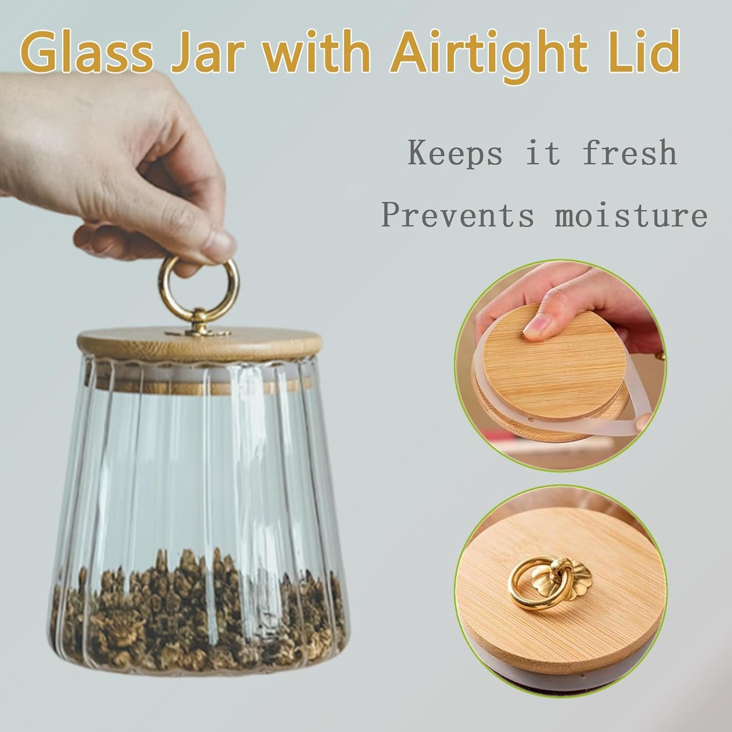 Viovian 34oz Decoration Glass Jars with Wood Lids and Spoon Food Storage Canister Container for Coffee Nut Cookie Candy Sugar Medium Clear Vintage Glass Jar With Lid 1000ml