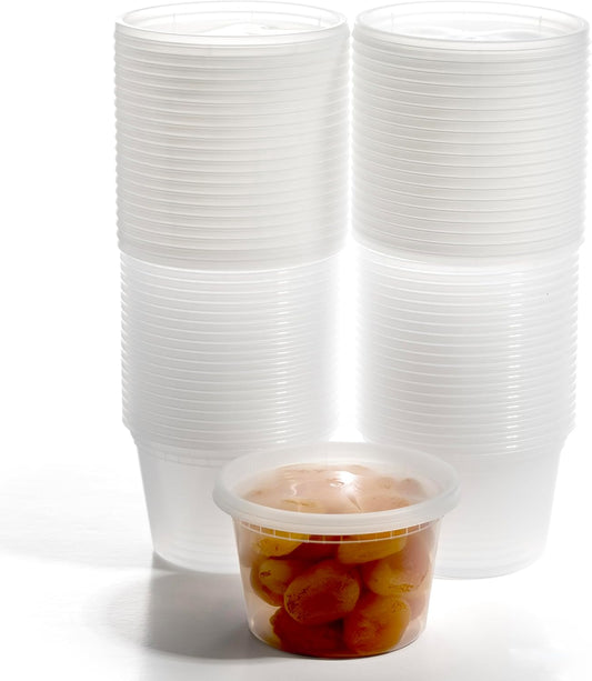 BINO | 16 Oz Deli Containers with Lids - 40 Pack | Food Storage Containers with lids | Freezer Safe, Microwaveable Plastic Containers with Lids for Meal Prep, Leftovers, Soups, Salads Takeout Catering