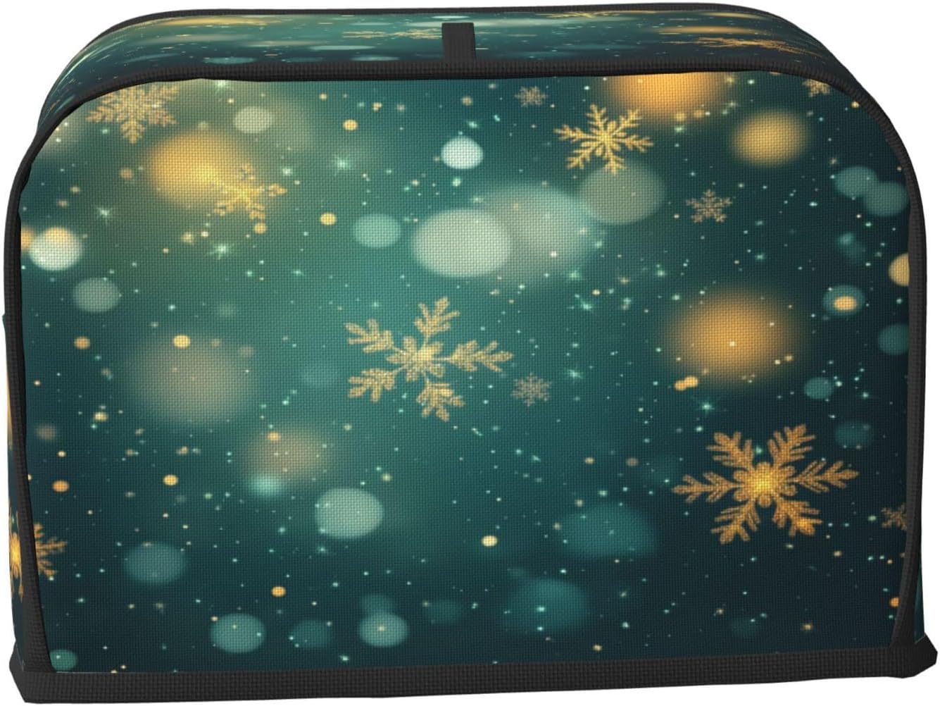 Toaster Cover 2 Slice Snowflake Green Christmas New Year Kitchen Small Appliance Covers with Pockets Dust and Fingerprint Protection