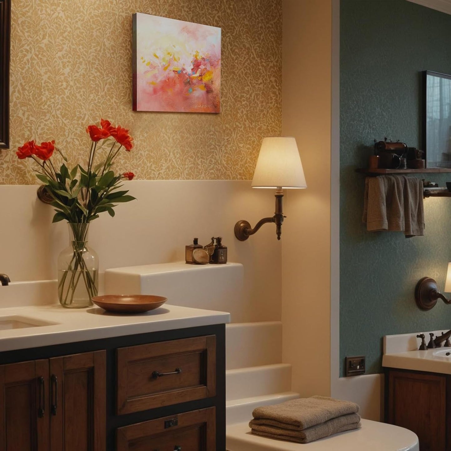 Gloliv Canvas Wall Art – Abstract Wall Decor Painting, Artist-Authorized Reproduction Canvas Prints, Modern Wall Art Decor for Living Room, Bedroom, or Office 14"x11"