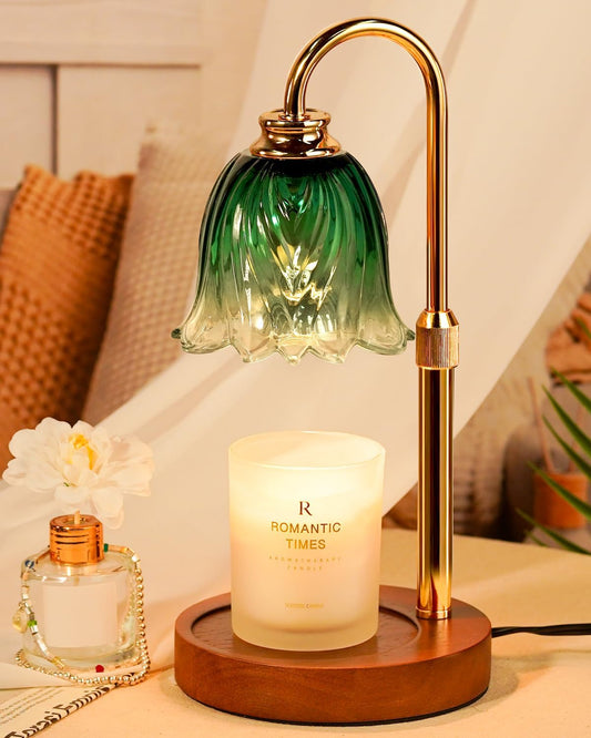 Candle Warmer Lamp, Gold Candle Lamp Warmer with Timer & Dimmer with 2 Bulbs, Birthday Gifts for Women Mom, Christmas Gifts, House Warming Gifts New Home Bedroom Decor, Height Adjustable