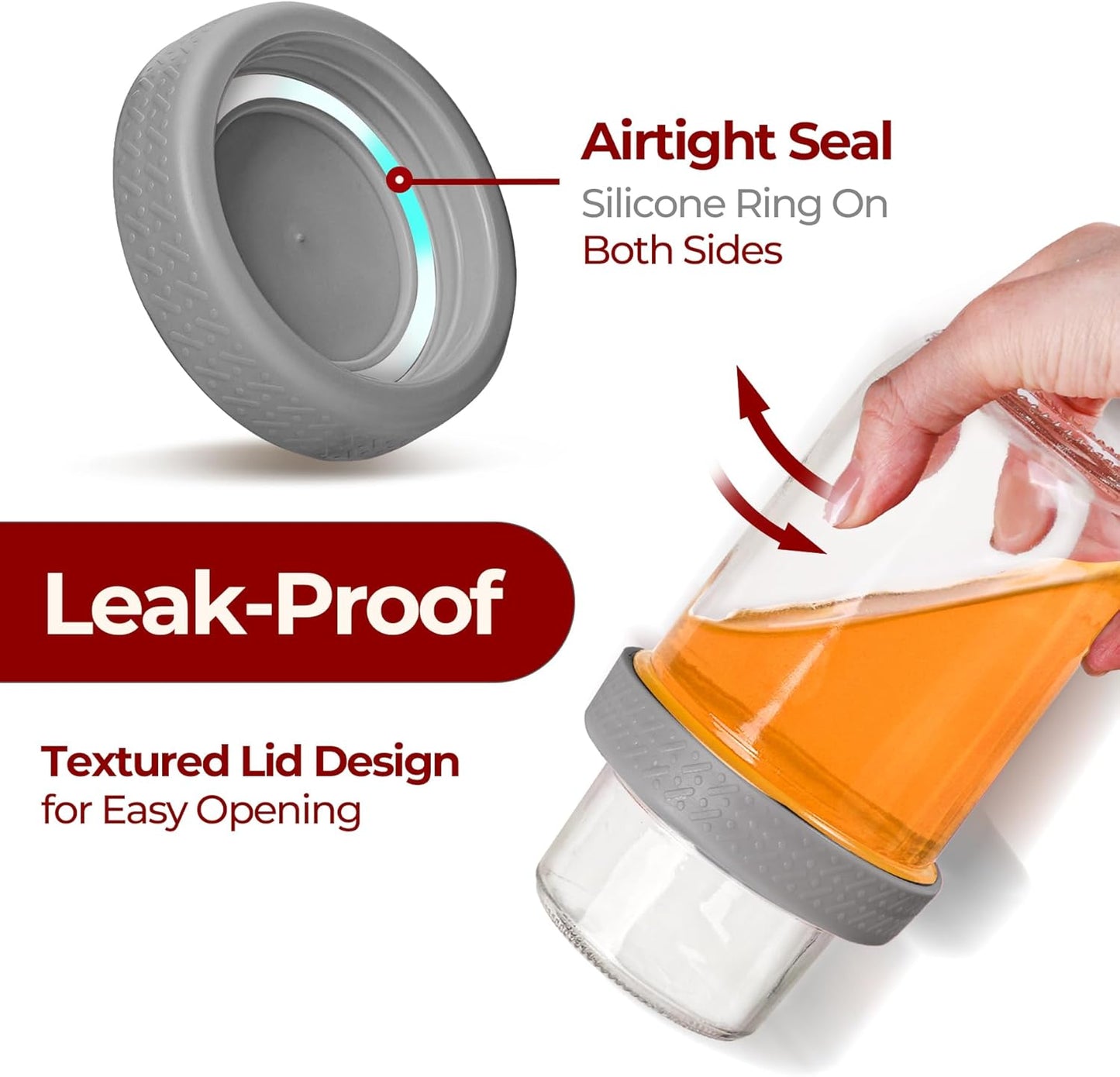 2 Pack 16 OZ Overnight Oats Containers with Lids, Dual-Layer Glass Meal Prep with Dry and Wet Separation, Airtight Food Jars for Oatmeal Yogurt Parfait Cups Cereal Nut Fruit (Mixed color 1)