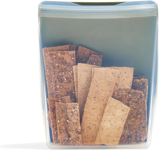 W&P Porter Silicone Reusable Storage Bag, Sandwich (50oz Stand-Up), Sage, Food Storage Container, Microwave and Dishwasher Safe, Easy Cleaning