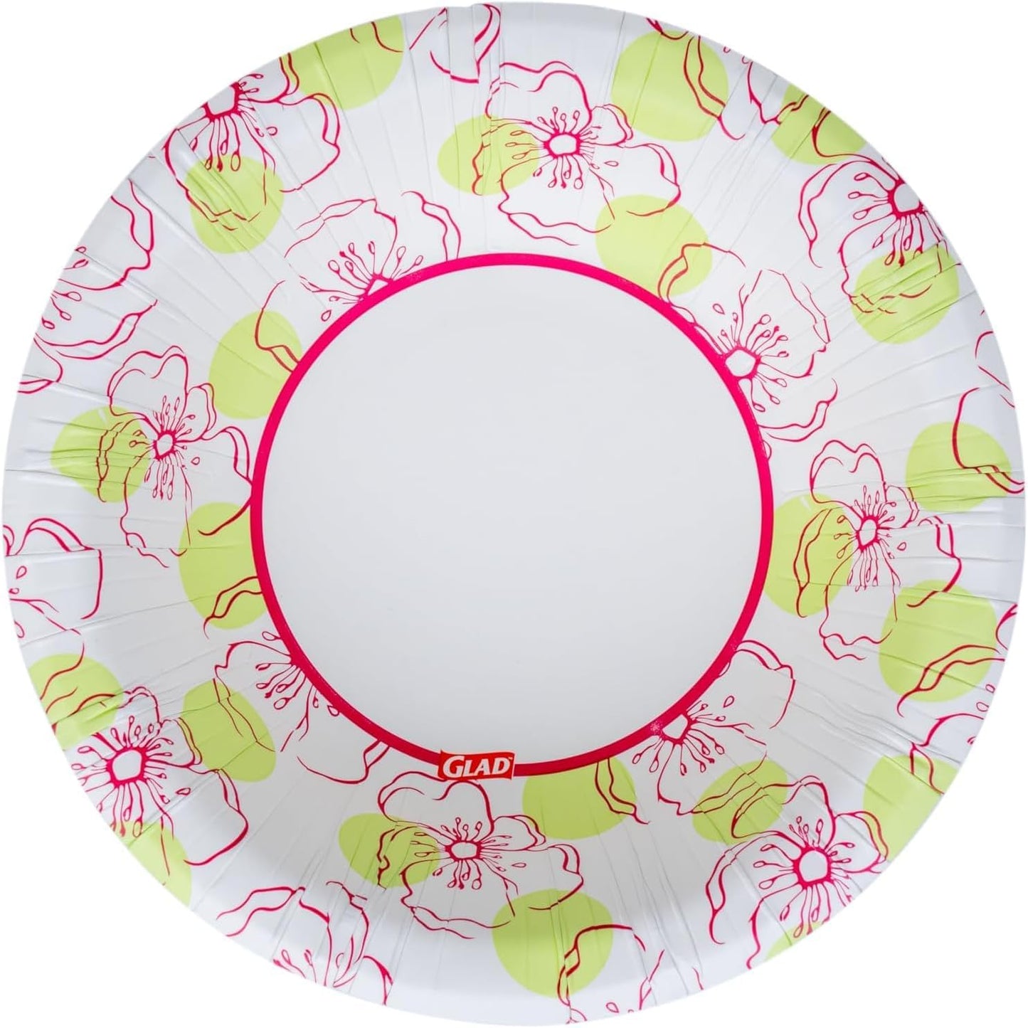 Glad Round Disposable Paper Bowls, Pink Flower Design - Heavy Duty, Soak Proof, Cut-Resistant, Microwavable Bowl for All Foods & Daily Use, 16 Oz, 50 Count - 6 Pack