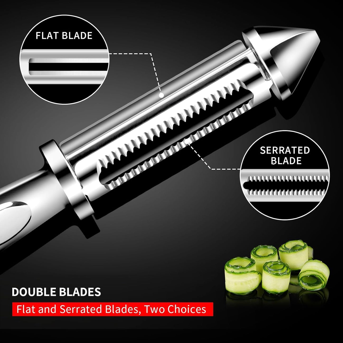 MAD SHARK Ultra Sharp Peeler,Flat/Serrated Blade 2 in 1–10 Years No-Rust,I-Shaped Stainless Steel Peelers,Vegetable Peeler with Ergonomic Non-Slip Handle,Potato Peelers for Kitchen 2pc