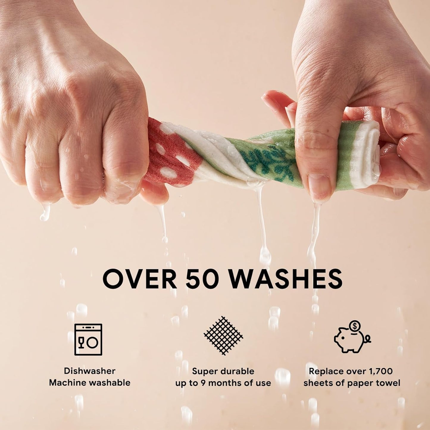 RECYCO Swedish Dishcloths for Kitchen | 6 Packs Forest Mushroom Washable Dish Rags | Cellulose Reusable Cleaning Paper Towels | Absorbent Counter Dish Cloth Sponge Kitchen Wipes, 8" L x 7" W