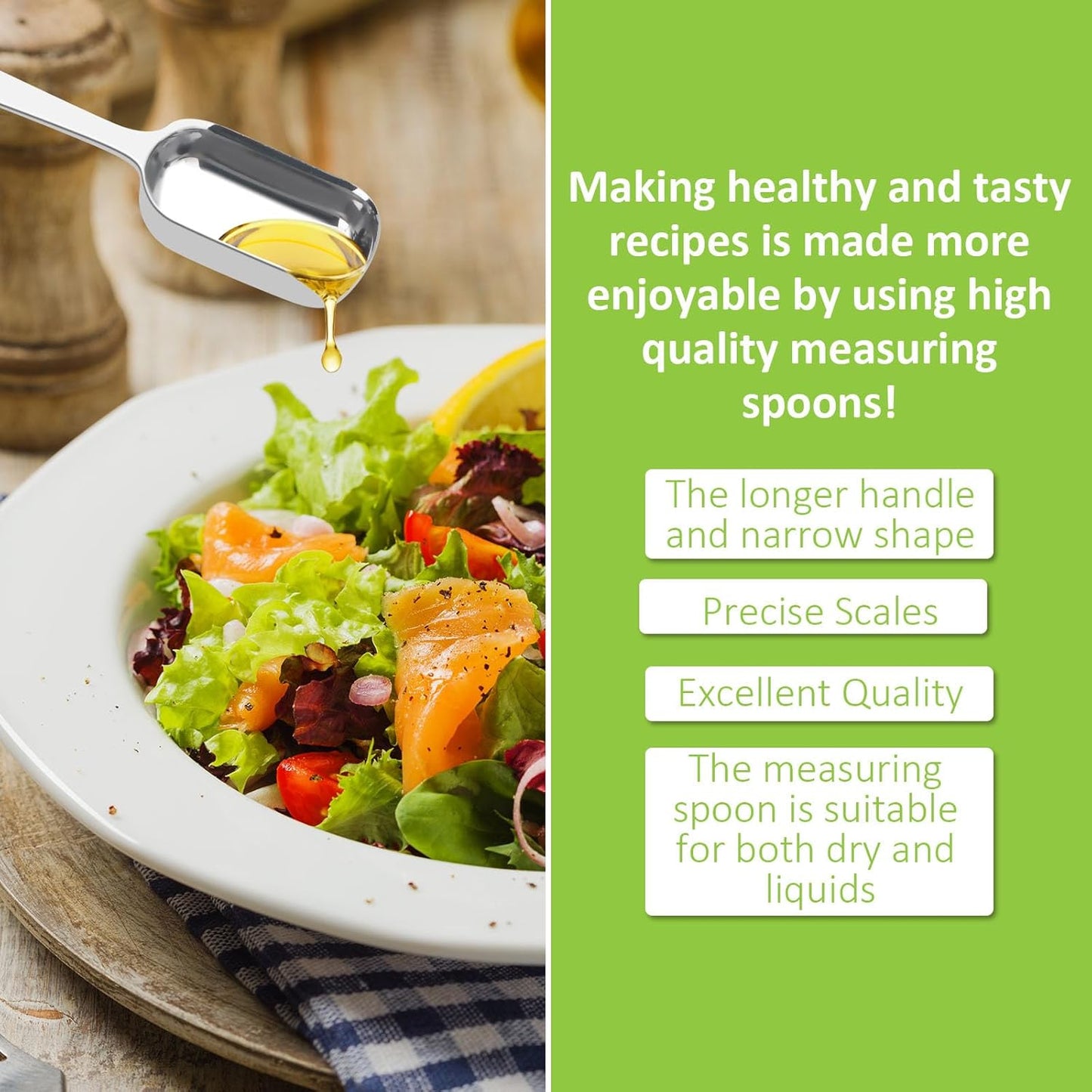 2 Pcs 3/4 Teaspoon(| 3.75 mL | 3/4 Tsp | 1/4 Tbsp | 3.75 cc | 1/8 oz) Stainless Steel Single Measuring Spoon, Long Handle Metal Measuring Spoon, Kitchen Gadgets for Cooking & Baking