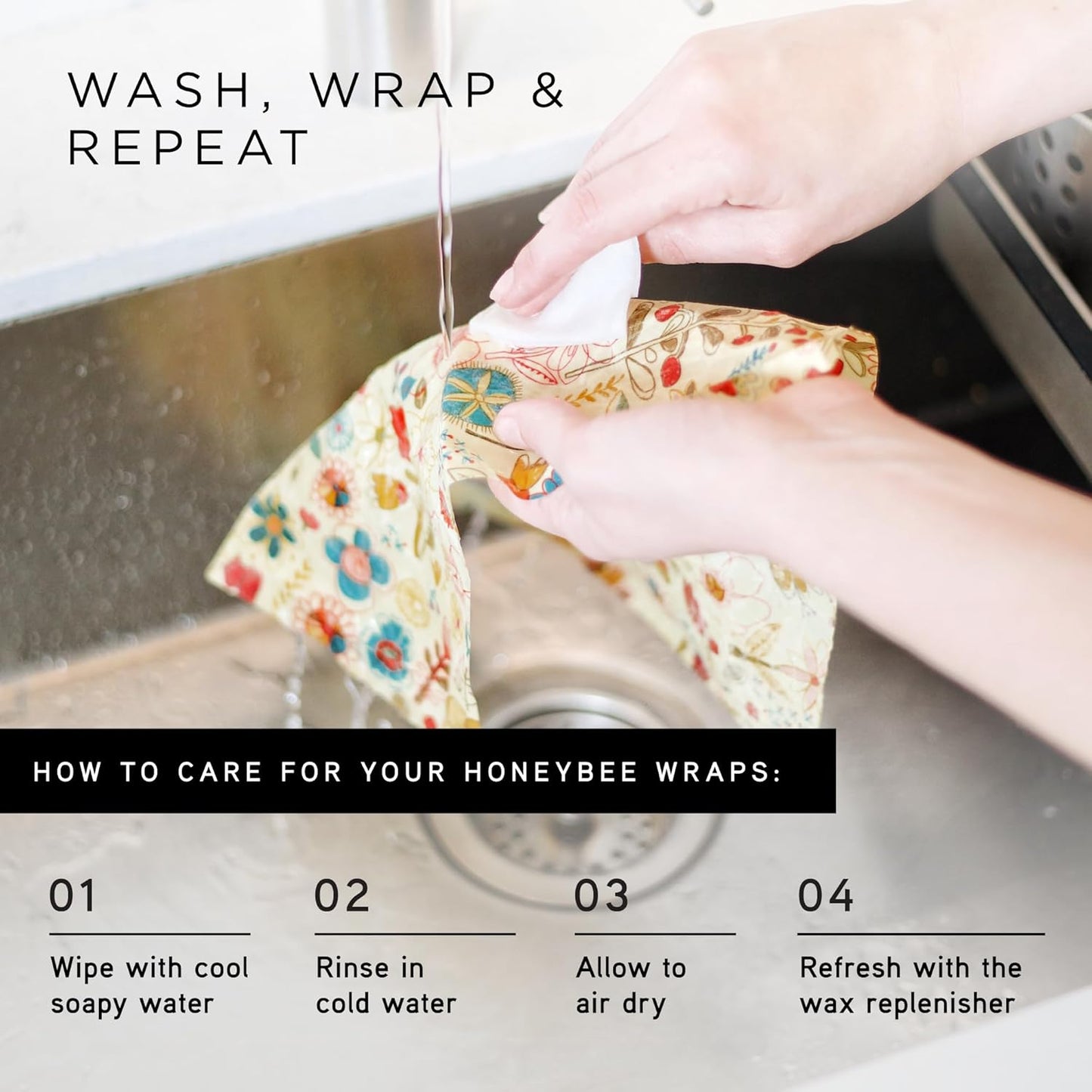 Reusable Beeswax Wraps, 5 Pack Neutral, Eco Friendly, Organic, Biodegradable, Food Storage, Reusable Bowl Covers, Australian Made