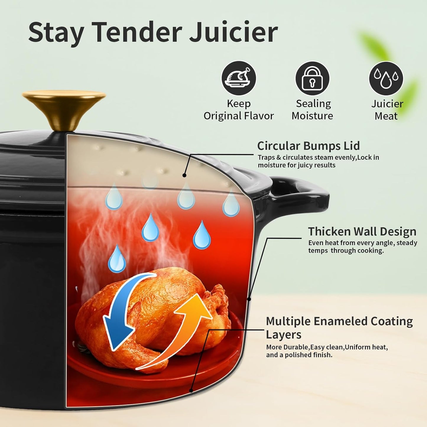 Enamel Cast Iron Dutch Oven with Lid,2.75QT Round Casserole Pot for Bread Baking, Braising, Roasting,Stews and Soups,Multipurpose Cookware,Oven Safe and Induction Compatible (2.75QT,Grey)