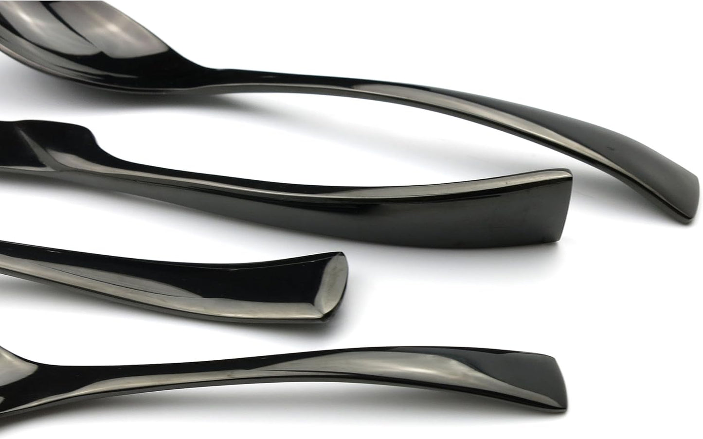 20-Piece 18/10 Stainless Steel Serrated Steak Knife Flatware Set, Mirror Polishing Black, Service for 4