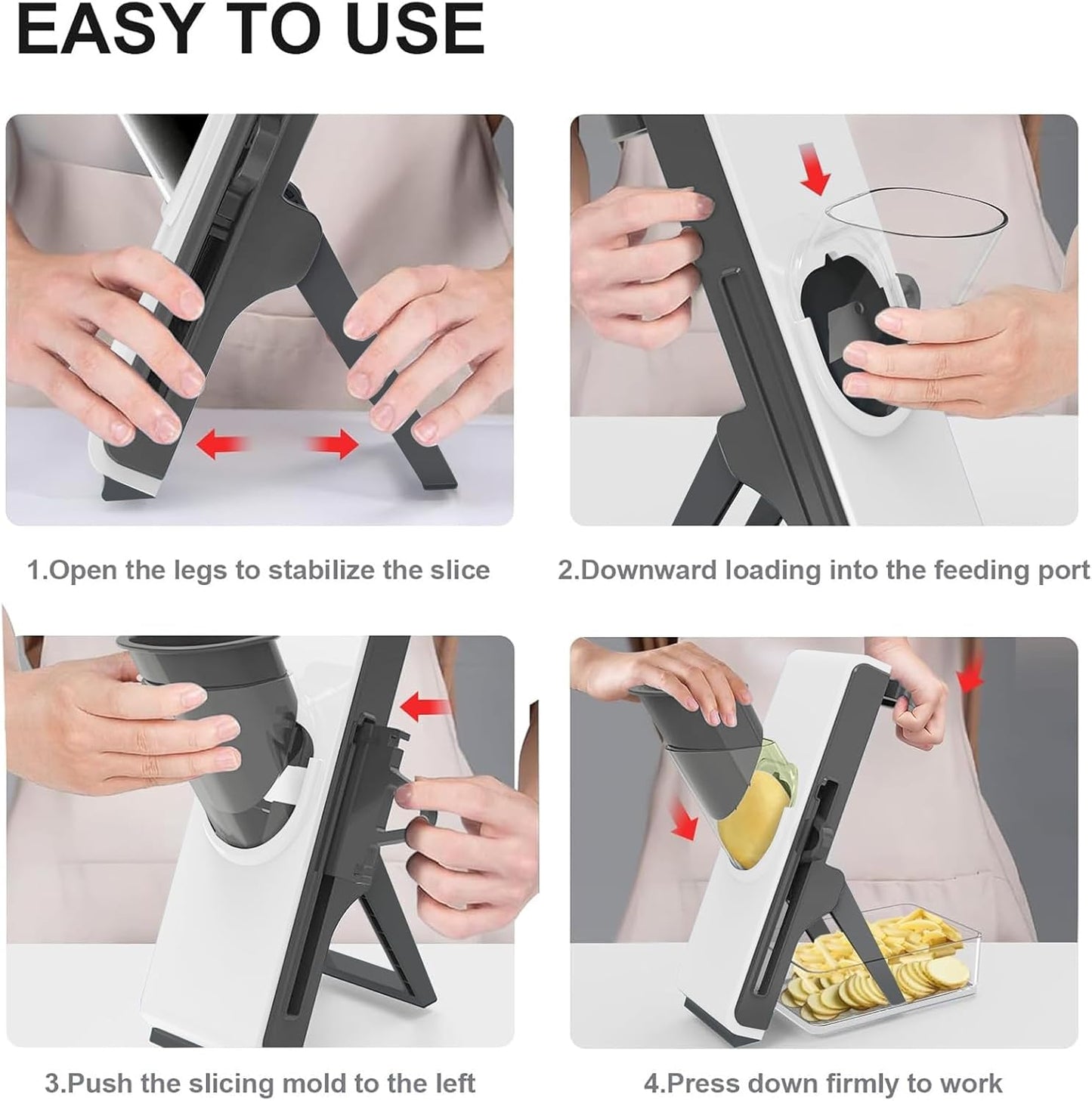 Mandoline Slicer for Kitchen, Mandoline Slicer Safe Multifunctional Dicer Adjustable Commercial Slicer Machine Stainless Steel Chopper