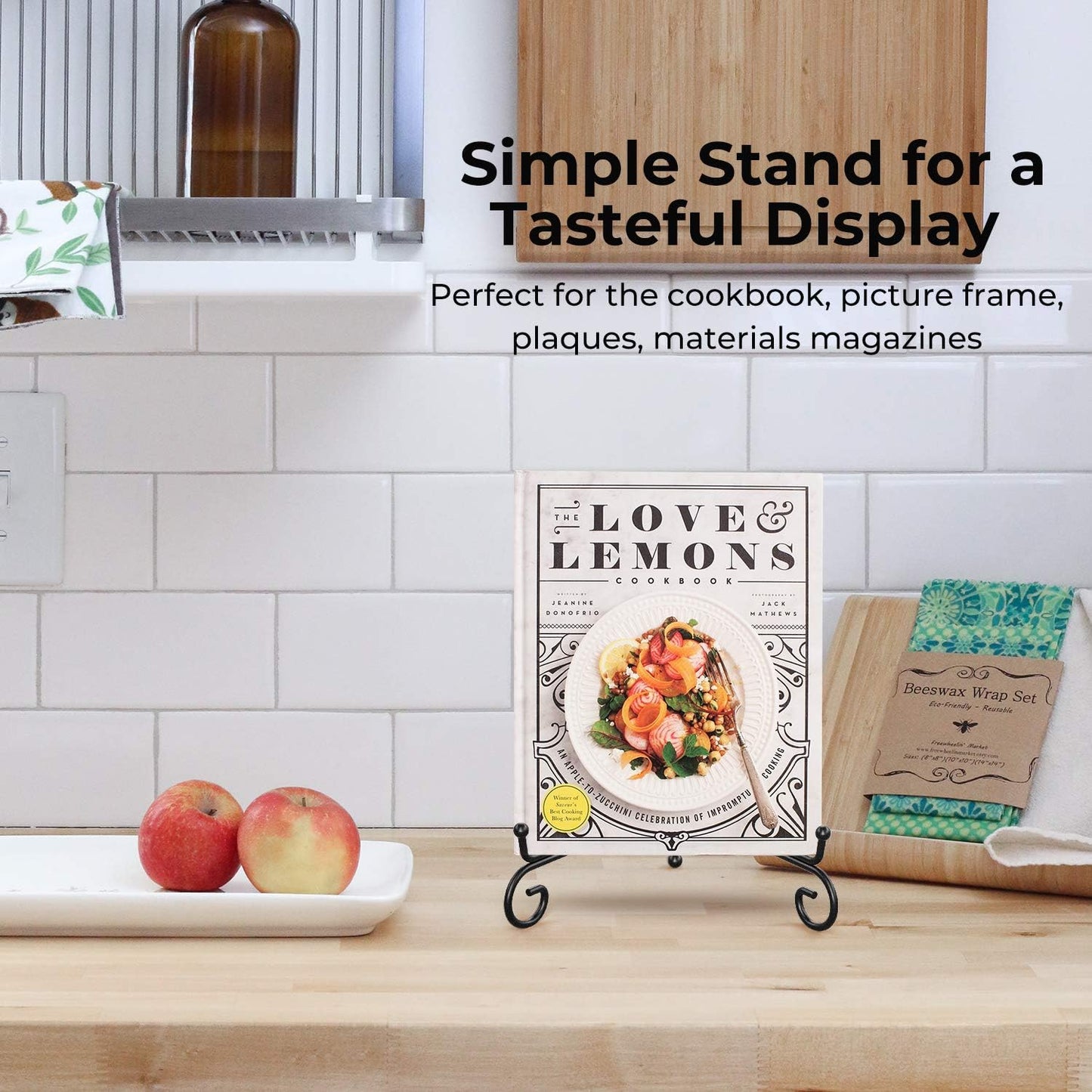 TR-LIFE Plate Stands for Display - 8 Inch Plate Holder Display Stand + Metal Easel Stand for Picture Frame, Decorative Plates, Book, Photo, Collectibles (2 Pack)