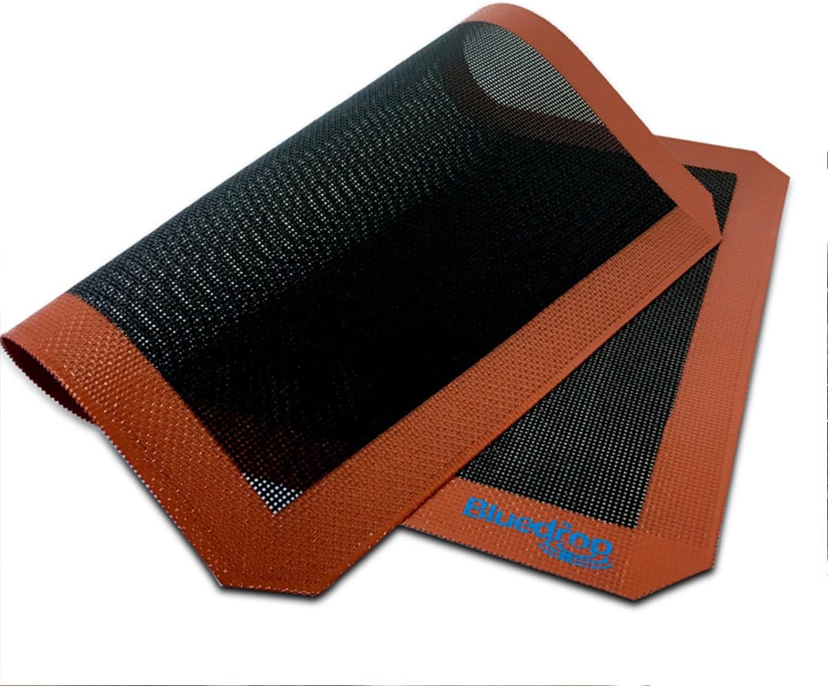 Bluedrop Bread Baking Mat Open Mesh Oven Liner Steaming Mesh Eclair Baking Sheets Perforated Silicone For Half Sheet Size 11-5/8 x 16-1/2 Inch