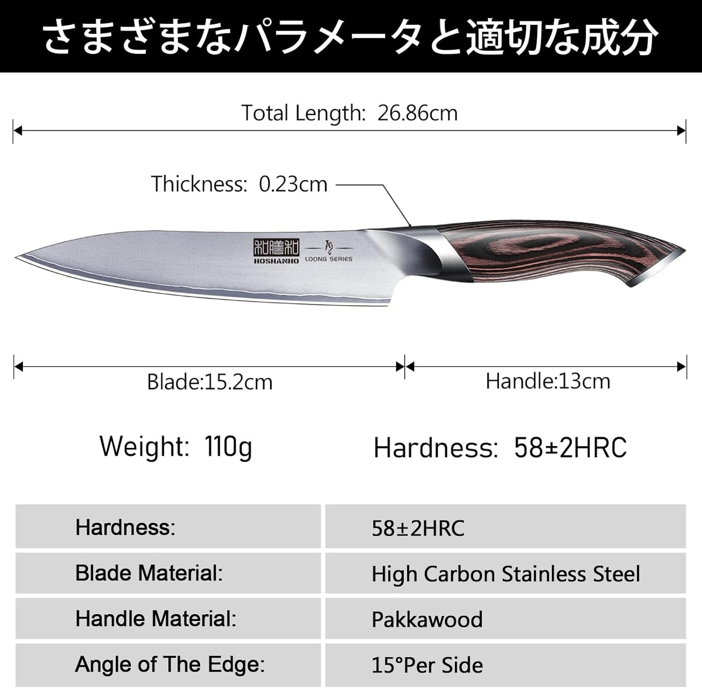 HOSHANHO 6 Inch Kitchen Knife, Ultra Sharp Japanese High Carbon Stainless Steel Chef Knife, Multipurpose Kitchen Utility Knife with Ergonomic Pakkawood Handle
