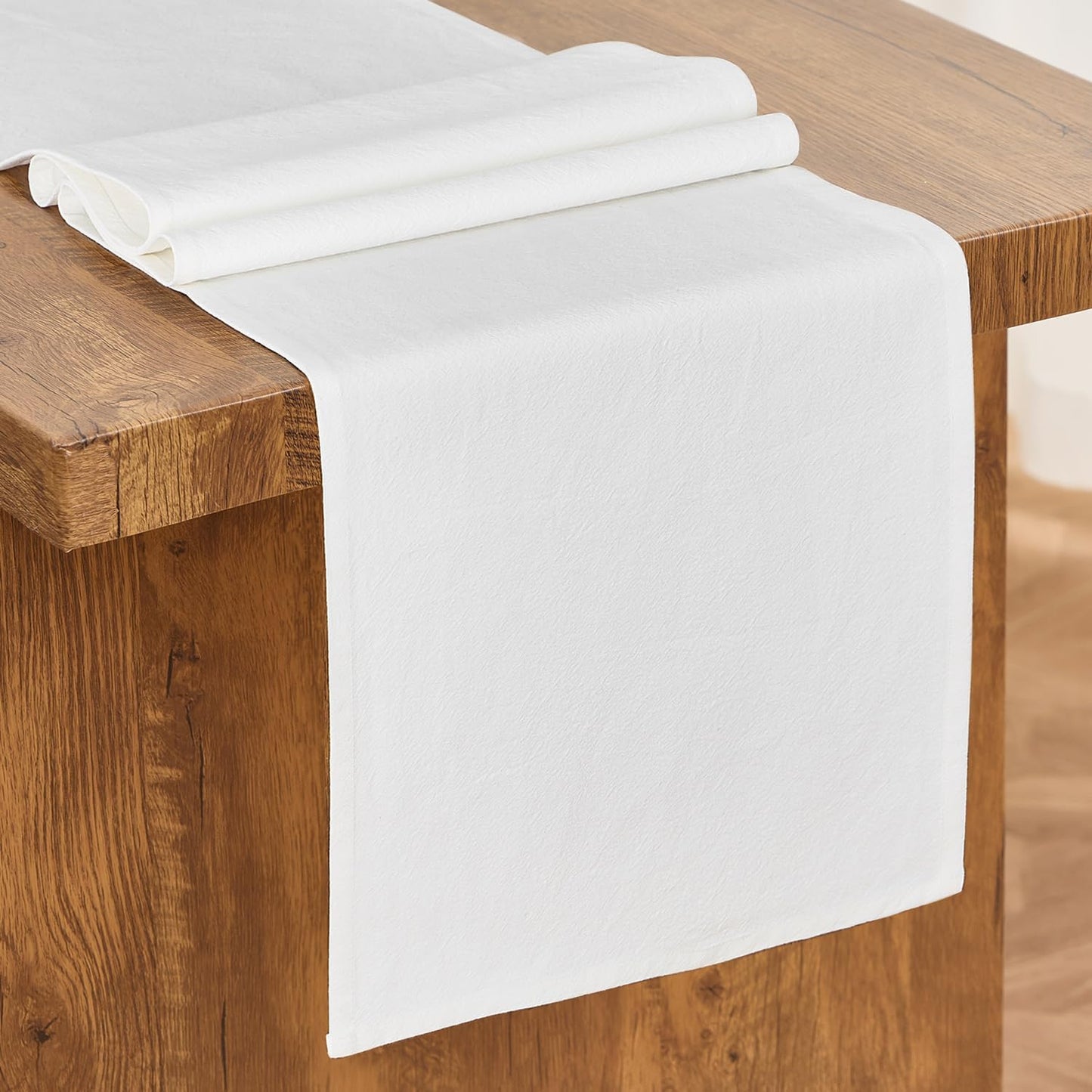 Letjolt White Table Runner 72 Inches Rustic Farmhouse Table Runner Washable Table Runner Durable Table Runner