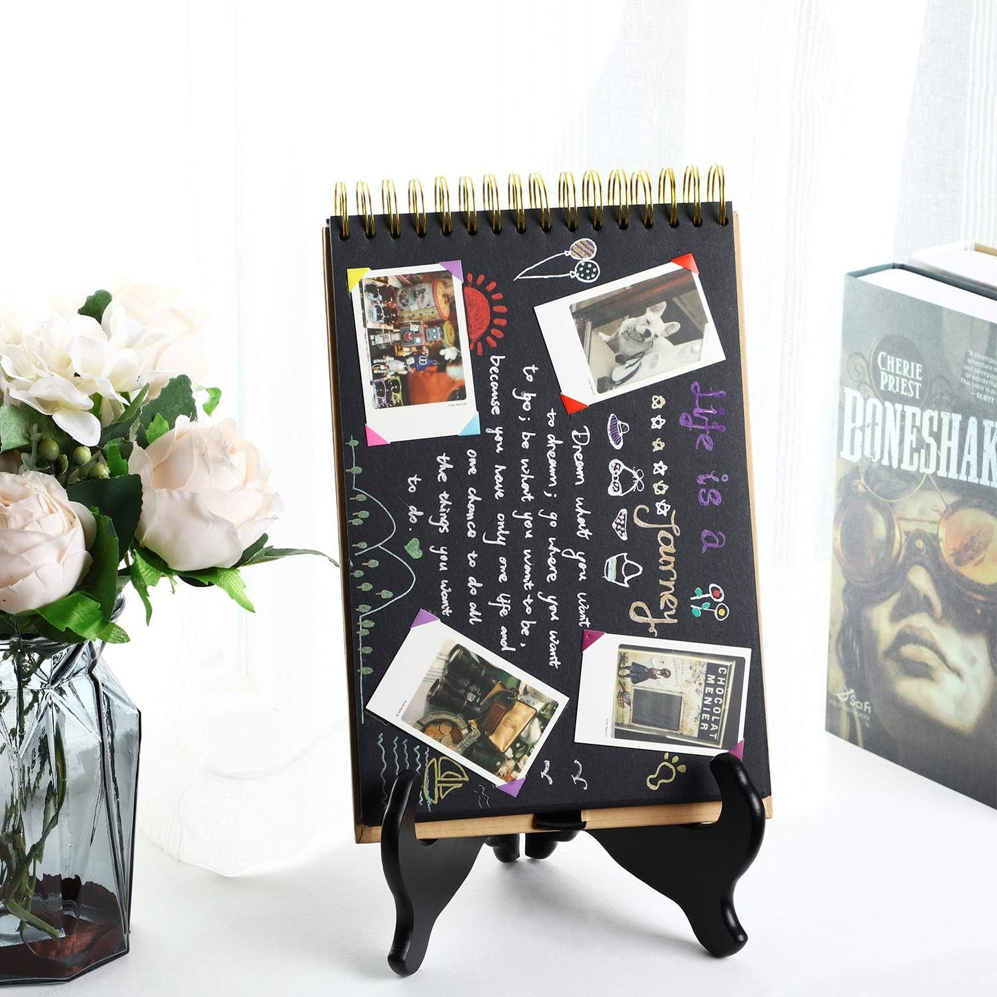 Tatuo 2 Packs Wooden Plate Stands for Display, Plate Holder Display Stand, Picture Frame Stand Easels, Tabletop Art Holder, Book Dish Decorative