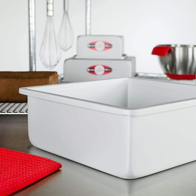 Fat Daddio's PSQ-10104 Anodized Aluminum Square Cake Pan, 10 x 4 Inch