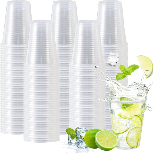12 oz Clear Plastic Cups 300 Pack, Disposable Cups,Party Drinking Cup, Cups for Party, Graduation, Travel, Holiday, Events