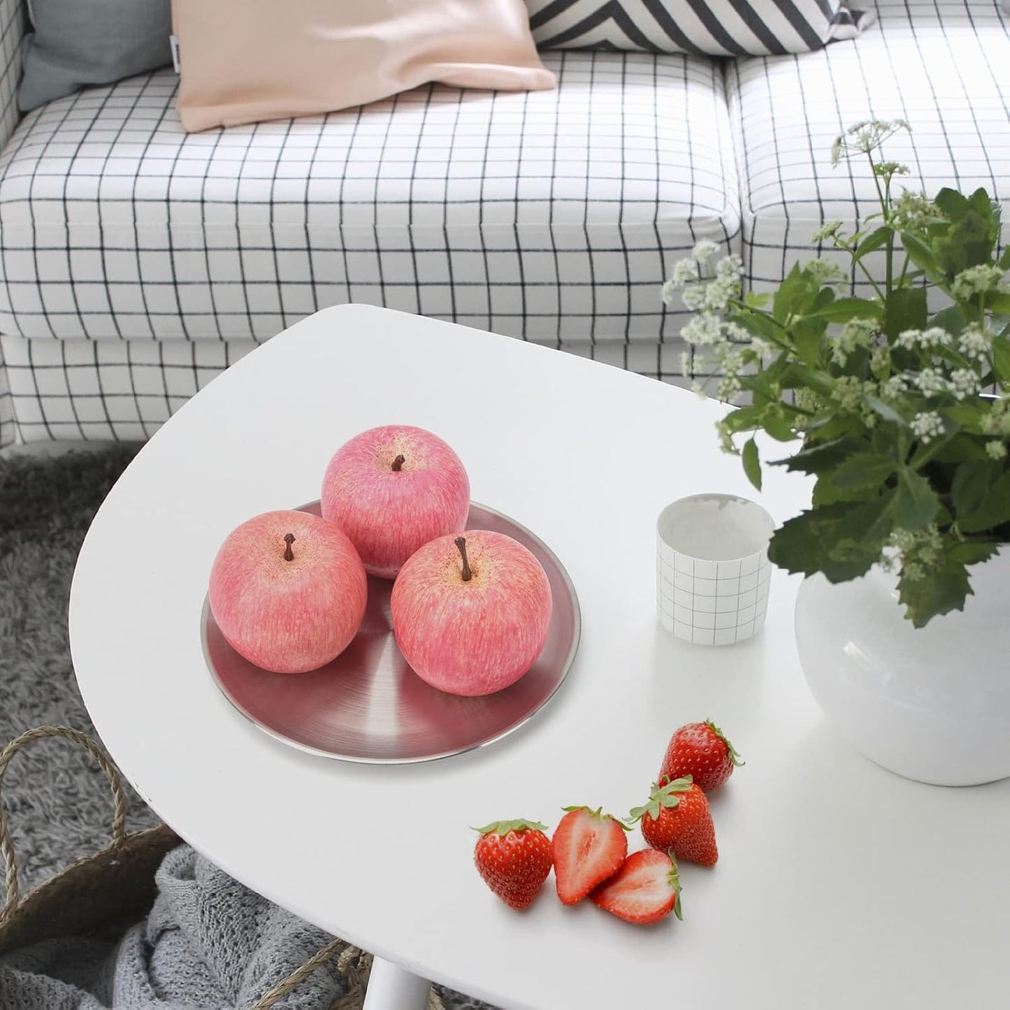 Reusable Brushed Metal Dinner Plates-Stainless Steel Round Plates,Dinner Plate Dish Heavy Duty Kitchenware Round Metal Plates | Dishwasher Safe |Use for BBQ Steak (8 Inch 5 Pack)