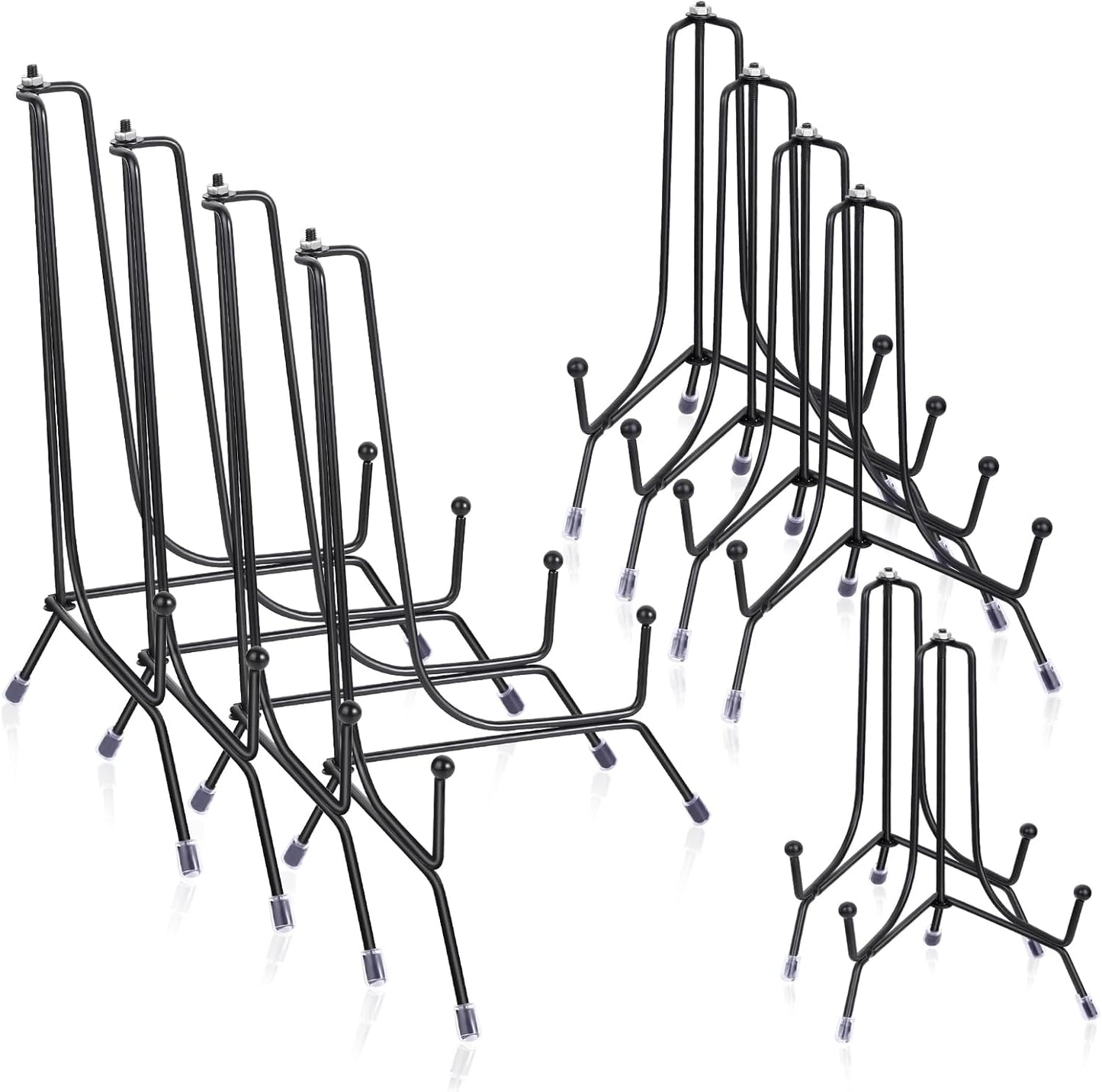 10 Pack Upgraded Plate Display Stands, 4 6 8 Inch Anti-Slip Iron Plate Holder, Compatible 3 to 12 Inch Decorative Plates, Photo Holder Stands, Book Display Stands and Artworks