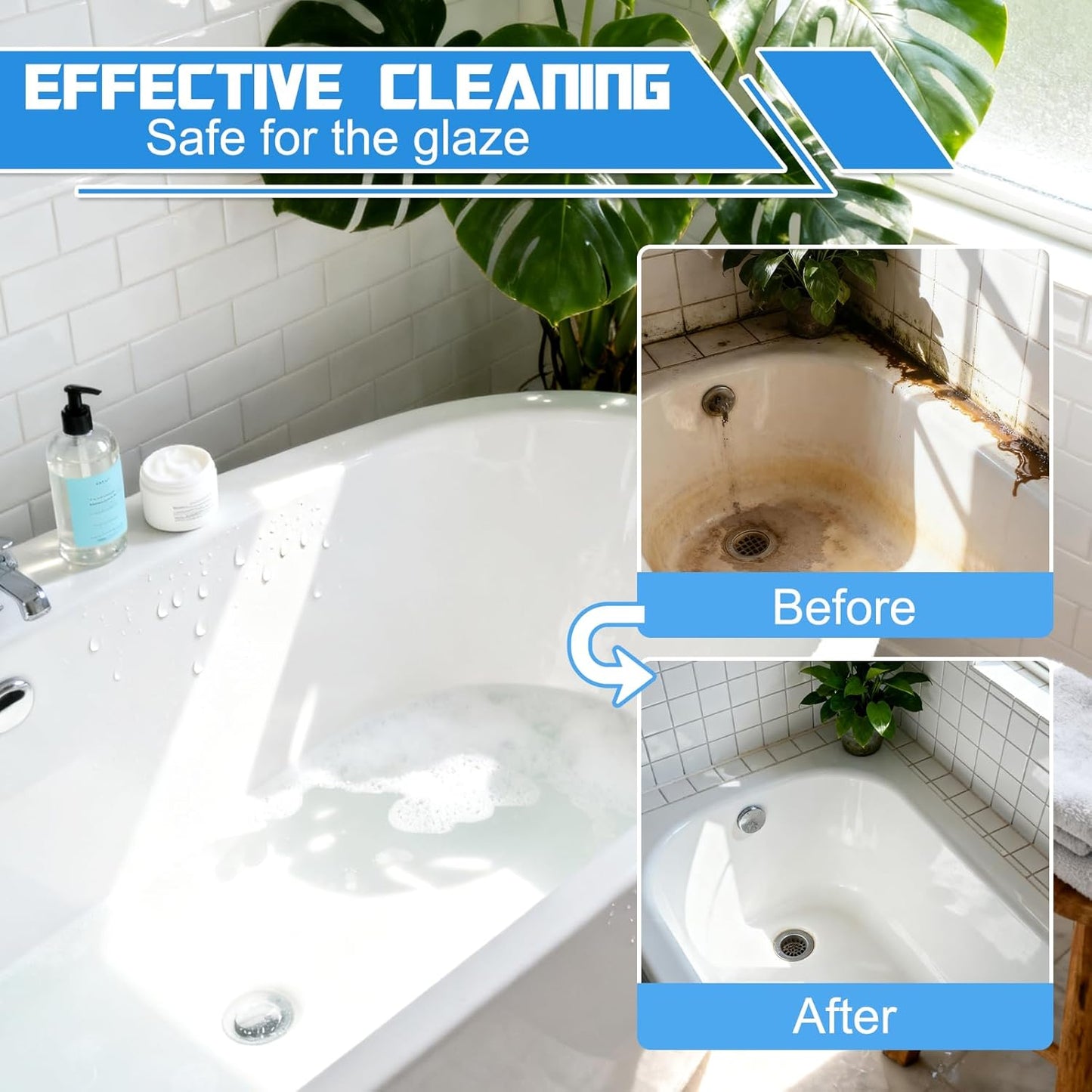 Bathroom Descaler Foam Cleaner, 2025 New Bathroom Descaler, Bathtub Cleaner,Stubborn Stains Cleaner,All Purpose Bathroom Cleaner Foam Spray for Home Kitchen(2pcs)