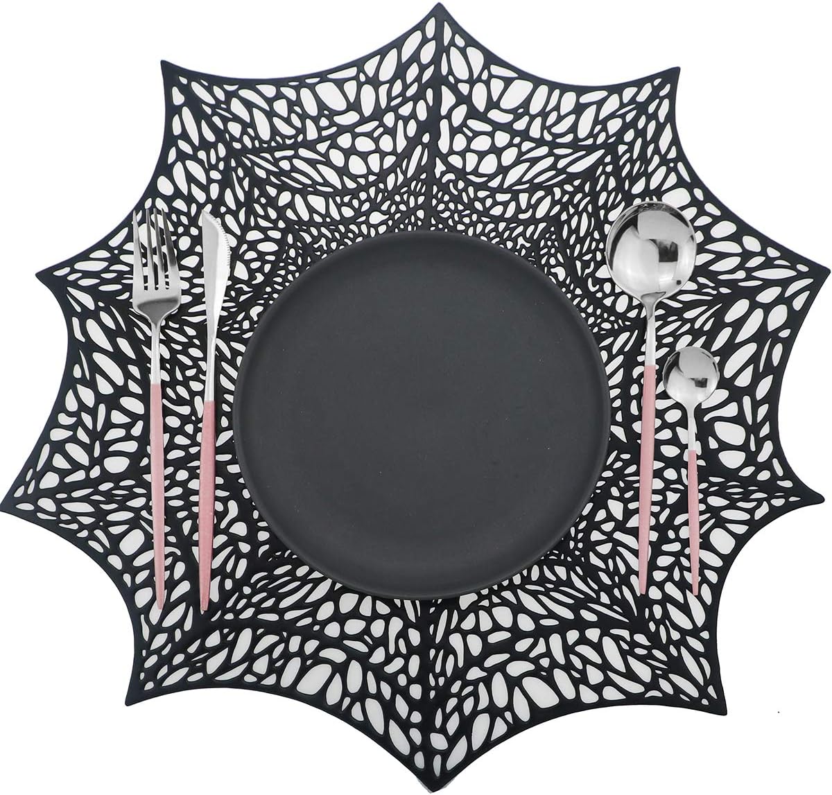 Mirror Silverware Set, 24-Piece Stainless Steel Shiny Flatware, Kitchen Utensil Set, Tableware Cutlery for Home and Restaurant, Dishwasher Safe (Pink Handle)