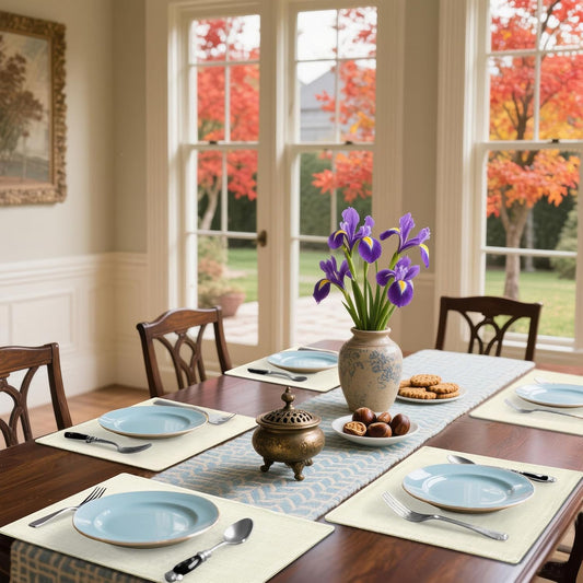 Homaxy Cloths Placemats for Dining Table Set of 6, Heat Resistant Washable Cotton Linen Blend Table Mats, Easy to Clean Place Mats for Indoor Outdoor Party Kitchen Decoration, 13" x 19", Cream