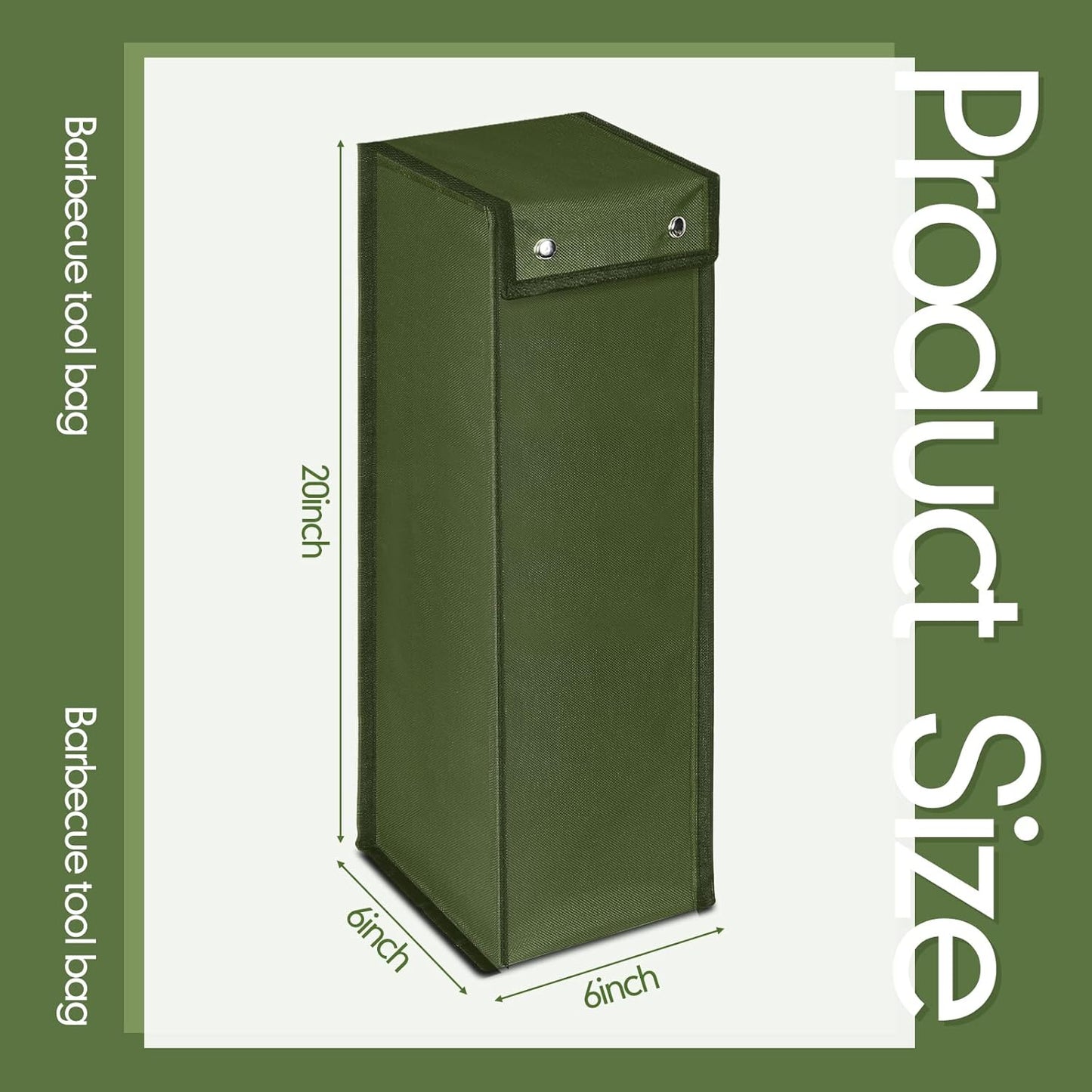 Amylove Grill Utensil Storage Bag BBQ Tool Storage Bags Barbecue Hardware Tool BBQ Utensil Holder Pouch Oxford Cloth Accessory Foldable for Camping Hiking(1 Pcs,Army Green)