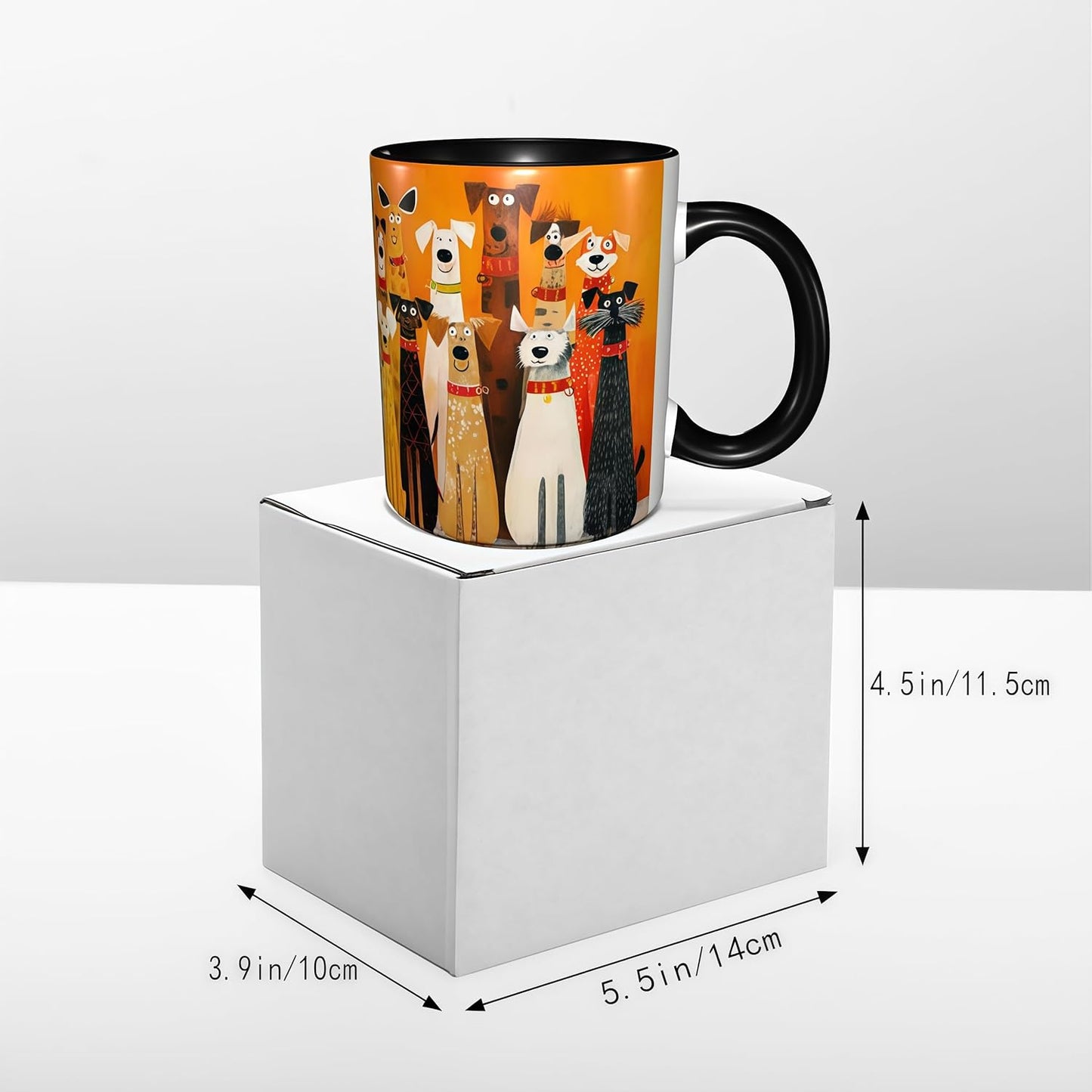 FyLybois Dog Coffee Mug Ceramic Coffee Cup with Handle Microwave Safe for Home or Office Gifts for Women and Men