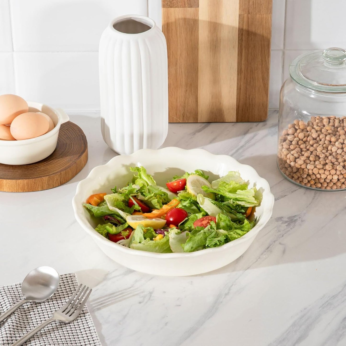 Sweejar Ceramic Pie Pan for Baking, 10 Inches Round Baking Dish for Dinner, Non-Stick Pie Plate with Soft Wave Edge for Apple Pie, Pumpkin Pie, Pot Pies (Beige)