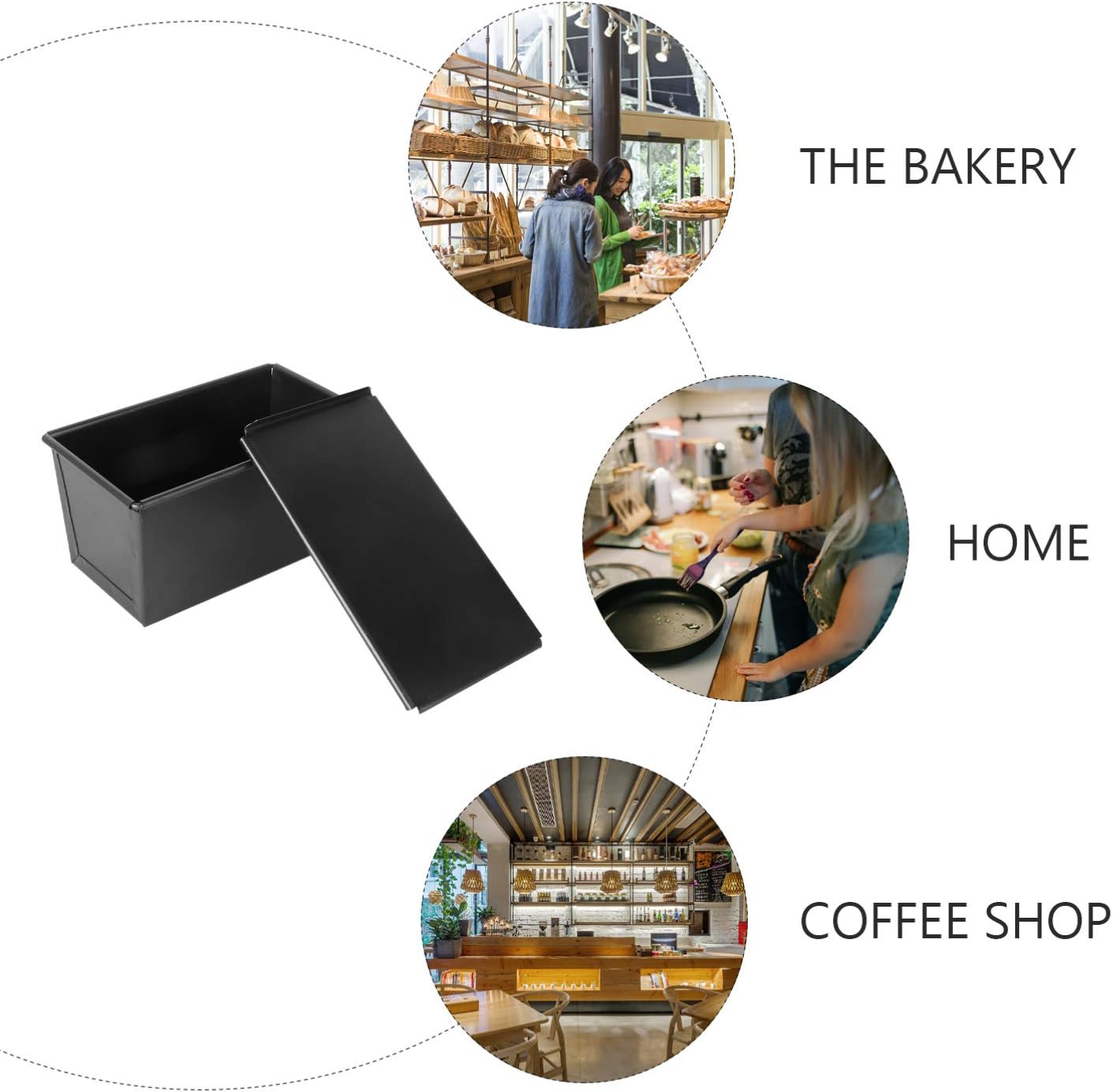 Luxshiny Stainless Steel Loaf Pan for Baking with Lid Pullman Bread Box Mold 0.55 Lb Dough Capacity Ideal for Homemade Bread and Toast