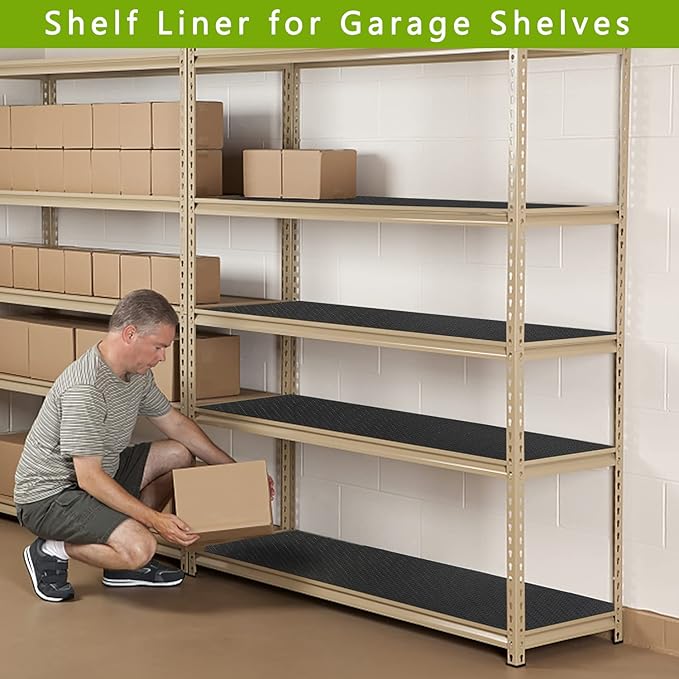 HooTown Shelf Liner Kitchen Cabinet Drawer Mats 17.5 Inch Wide x 32.8 Feet Long, Non Skid EVA Plastic Washable Oil Proof Pad for RV Drawer, Dish Plate Slippery Protection, Black