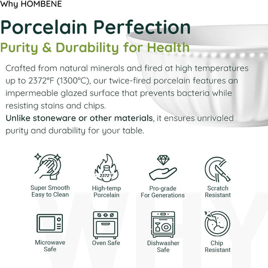 Ceramic bowl, 7 Inch Serving Bowls, Bowls for Kitchen, Microwave and Dishwasher Safe, Set of 2