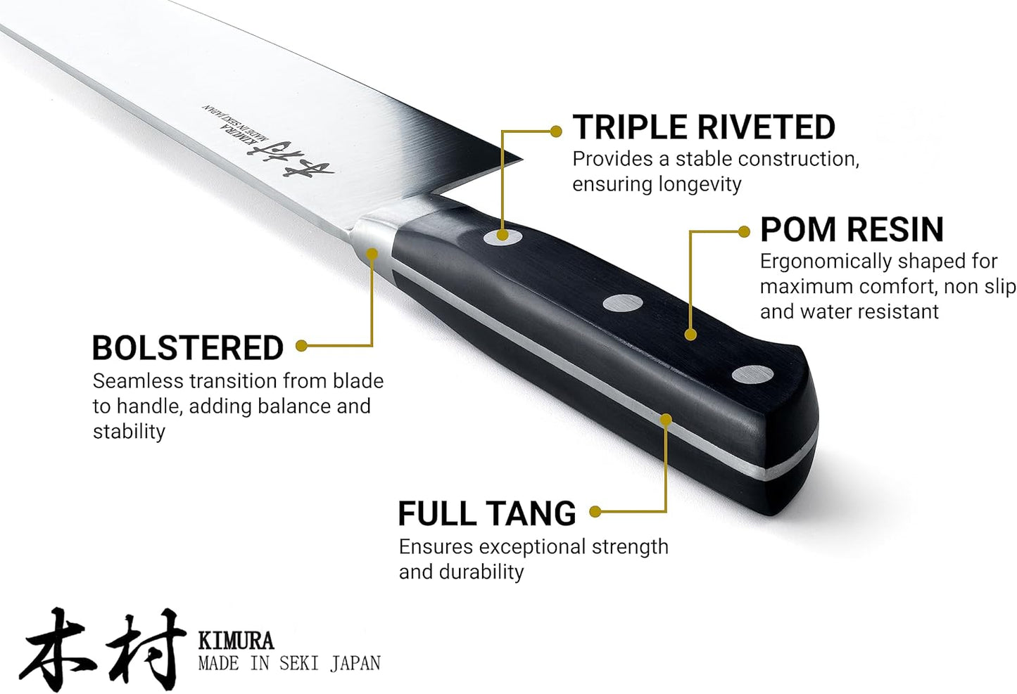 Kimura Paring Knife, [Made in Japan], 3.5 inch Professional Chef Knife, Ultra Sharp High Carbon Molybdenum Stainless Steel Kitchen Knives, Chefs Knife with Ergonomic Handle - Japanese Chef's Knife