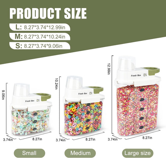 Cereal Storage Container 4Pack,85oz/2.5L Airtight Food Storage Containers With Lids,Organizers Storage With Measuring Cup for Beans,Sugar,Rice,Nuts,Snacks,Pet Food,Candy
