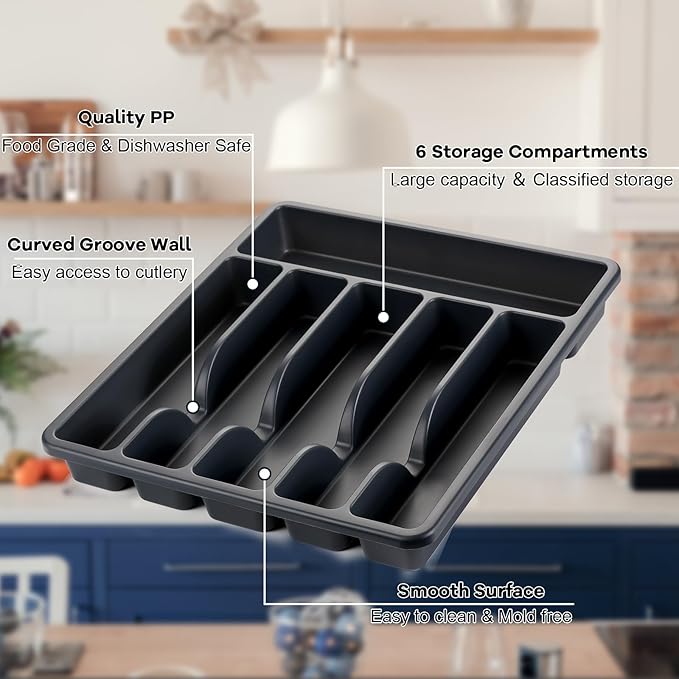 73-Piece Silverware Set with Organizer, Pleafind Stainless Steel Silverware Sets for 12, Cutlery Utensil Sets with Steak Knives, Include Forks Spoons Knives ＆ Silverware Organizer, Dishwasher Safe