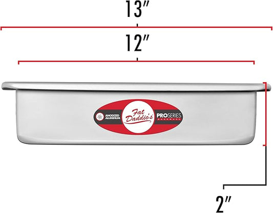 Fat Daddio's Anodized Aluminum Square Cake Pan, 12 x 2 Inch (Pack of 2)