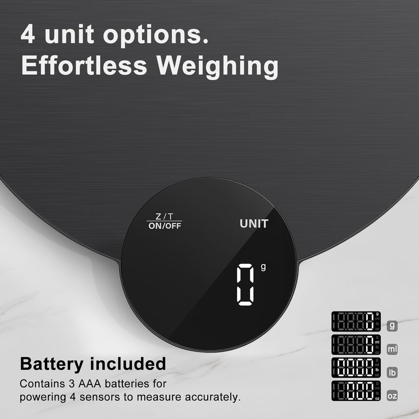 Ultrean 1g/0.1oz Precision Food Scale, HD LED Display Digital Kitchen Scale, Stainless Steel, 11lb Capacity for Cooking Baking (Batteries Included)