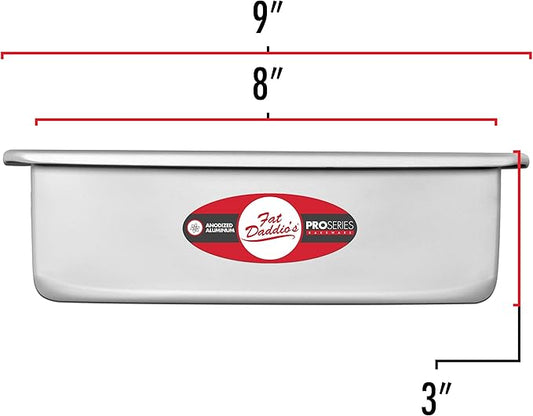 Fat Daddio's PSQ-883 Anodized Aluminum Square Cake Pan, 8 x 3 inch