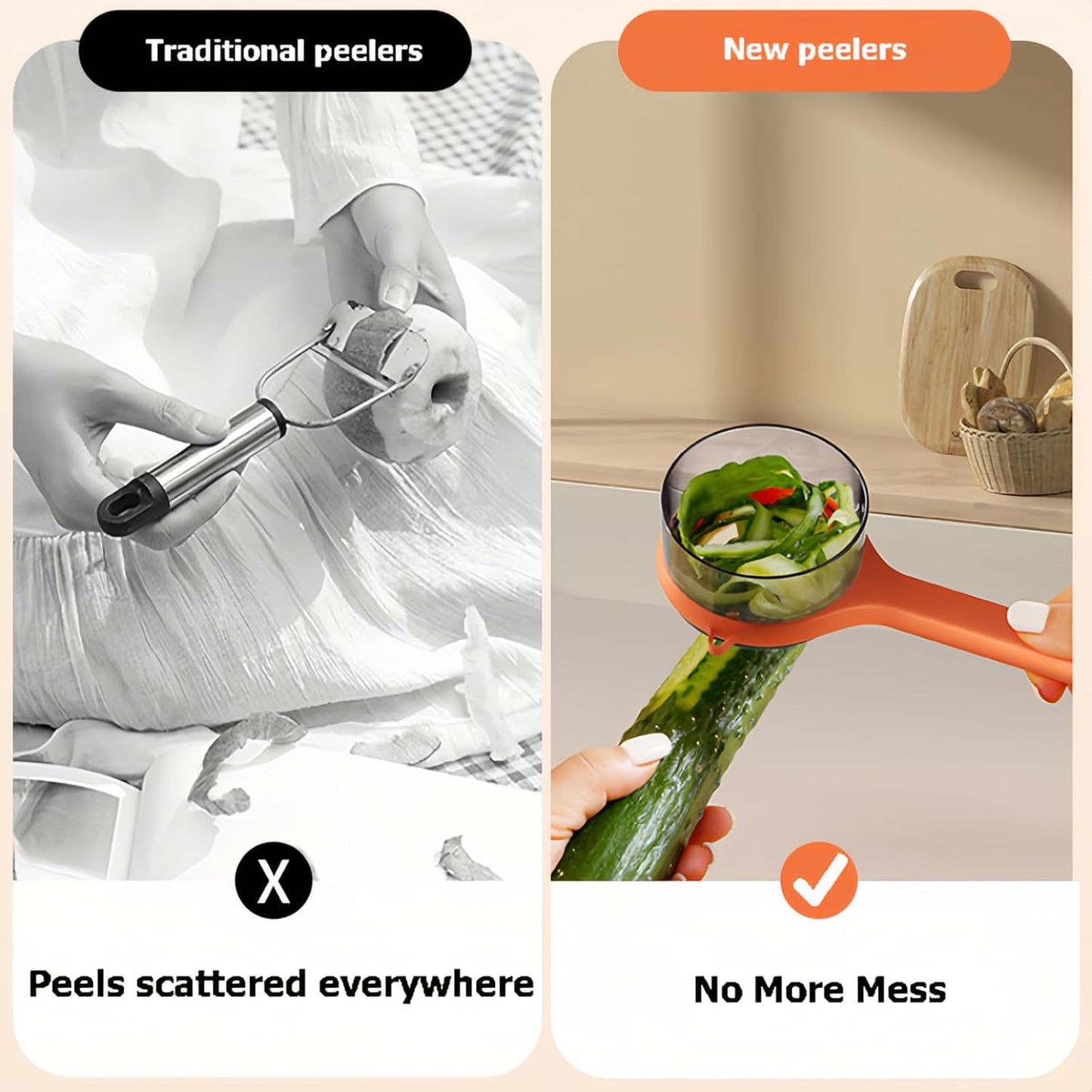 Peeling Knife With Storage Box, Fruit And Vegetable Peeler With Container, Double-Sided Stainless Steel Multi-Function Peeler For Home Kitchen (C-2pcs Mix)