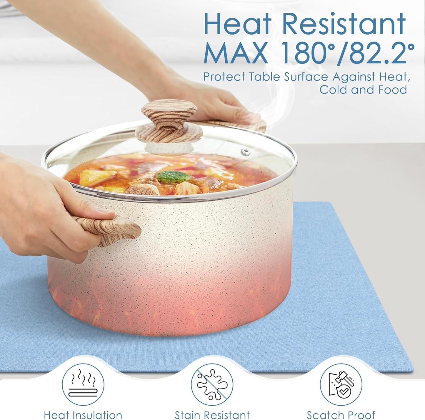 MANSPHIL Table Cloth Placemats Set of 4 Washable Cotton Thick Faux Linen Table Place Mats Heat Resistant Double Layer Fabric Wrinkle Free Dining Kitchen Table Decor - 13x19 Inch Oeko Tex Placemat